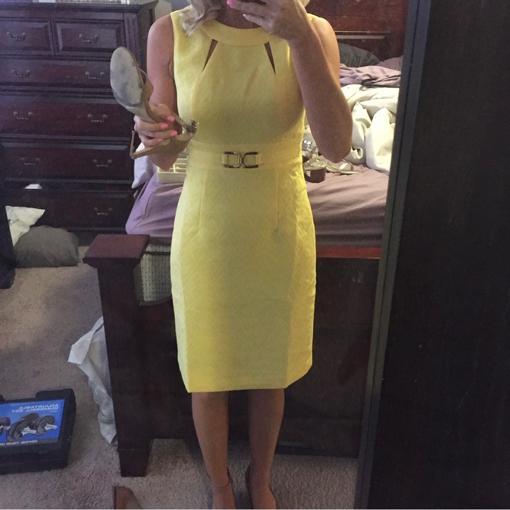 Yellow Sheath Dress - Size 2